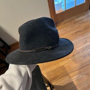 Universal Thread Charcoal Felt Fedora with Brown Trim